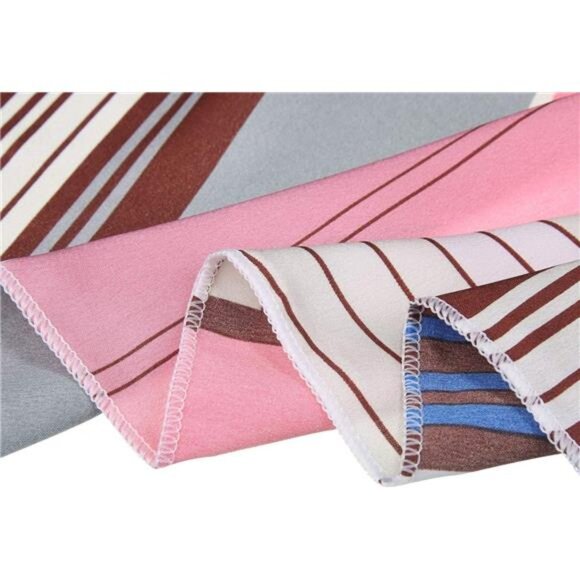 Small Stripe Print Square Neck Wrap Scarves 06 - Picture 5 of 5